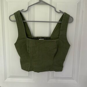 Z Supply green denim cropped tank